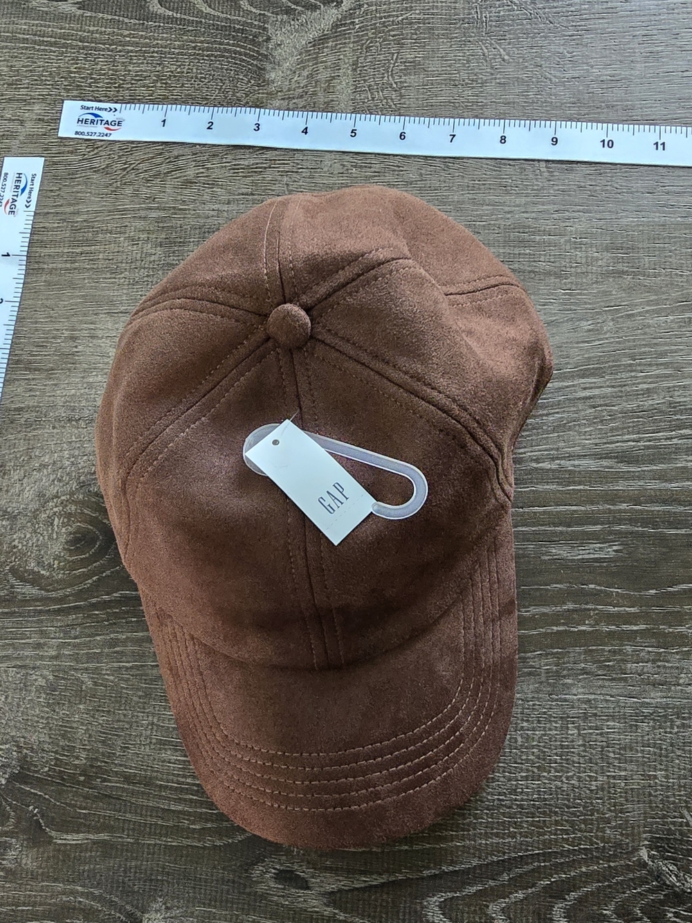GAP Men's Rust Brown Suede-Look Baseball Cap